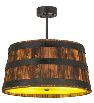 Whiskey Barrel Four Light Pendant in Wood Black (57|160086)