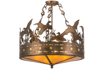 Ducks In Flight Four Light Semi-Flushmount in Antique Copper (57|160003)