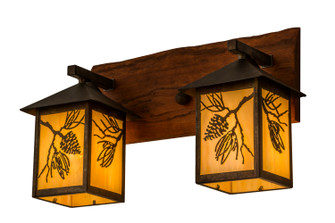 Balsam Pine Two Light Wall Sconce in Steel,Natural Wood (57|158775)