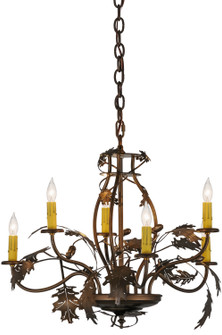 Oak Leaf & Acorn Six Light Chandelier in Antique Copper (57|158572)