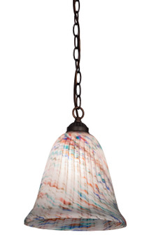 Peacock Pate-De-Verre One Light Pendant in Mahogany Bronze (57|157655)