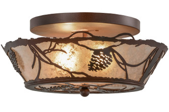 Whispering Pines Two Light Flushmount in Rust Over Wrought Iron (57|157592)