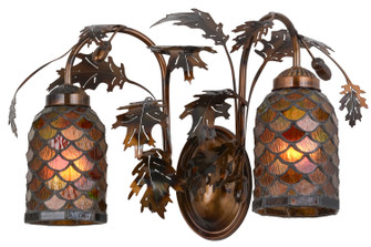 Oak Leaf & Acorn Two Light Wall Sconce in Transparent Copper (57|157211)