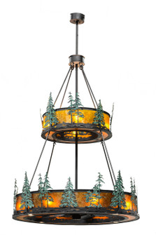 Tall Pines 20 Light Chandel-Air in Wrought Iron/Green Trees Ob/Ob (57|156087)