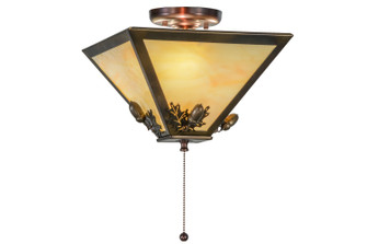 Oak Leaf & Acorn Three Light Flushmount in Mahogany Bronze Light Burnished Antique Copper (57|155015)