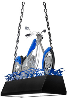 Motorcycle Two Light Island Pendant in Blue Streak, Make A Wish Blue, Textured Black, Nickel (57|154966)