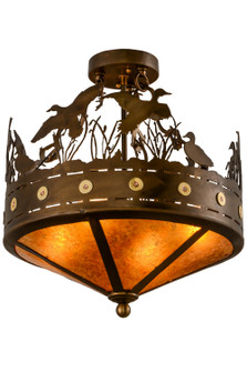 Ducks In Flight Four Light Semi-Flushmount in Antique Copper (57|154743)