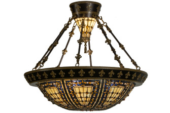 Fleur-de-lis Six Light Semi-Flushmount in Copper Vein Bake And Nu Gold (57|154254)