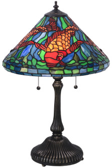 Tiffany Koi Two Light Table Lamp in Antique Brass (57|154003)