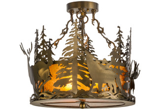 Wildlife At Dusk Two Light Semi-Flushmount in Antique Copper (57|153985)