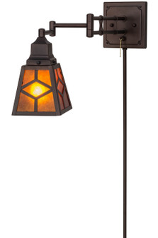 Diamond Craftsman One Light Swing Arm Wall Sconce in Mahogany Bronze Mahogany Bronze (57|153785)