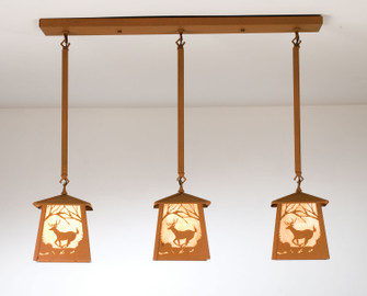 Deer At Dawn Three Light Island Pendant in Earth (57|15299)