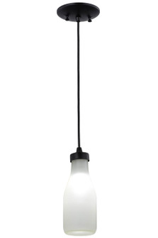 Milk Bottle One Light Mini Pendant in Black Metal (57|151225)