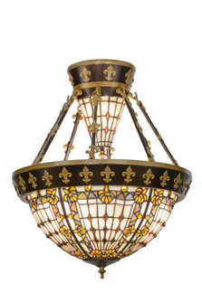 Fleur-De-Lis Six Light Semi-Flushmount in Copper Vein & Nu Gold (57|150922)