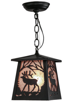 Elk At Dawn One Light Mini Pendant in Black Metal (57|150871)