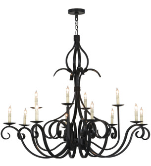 Cypress 12 Light Chandelier in Satin Black Wrought Iron (57|150271)