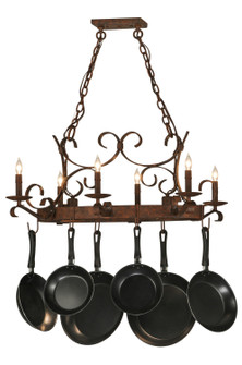 Handforged Eight Light Pot Rack in Rusty Nail (57|149135)