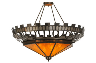 Davis Street 12 Light Inverted Pendant in Craftsman Brown On Waxed Brass (57|149113)