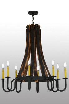 Barrel Stave Eight Light Chandelier in Costello Black (57|149106)