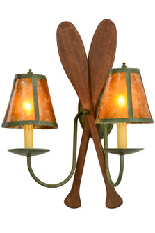 Paddle Two Light Wall Sconce in Rust,Natural Wood,Tarnished Copper (57|148768)