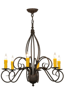 Squire Six Light Chandelier in Black Metal,Custom (57|148751)