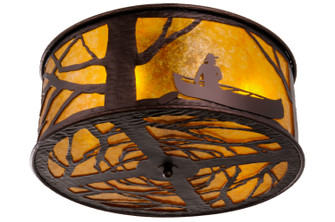 Canoe At Lake Four Light Flushmount in Mahogany Bronze (57|148378)