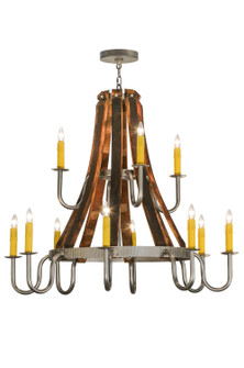 Barrel Stave 12 Light Chandelier in Nickel Powder Coat (57|147331)