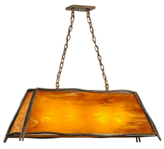 Sticks Four Light Oblong Pendant in Antique Copper (57|147249)