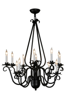 Caleb 12 Light Chandelier in Solar Black (57|146655)