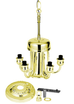 Chandelier Hardware Six Light Lamp Base And Fixture Hardware in Polished Brass (57|14641)