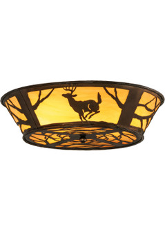 Deer On The Loose Four Light Flushmount in Antique Copper (57|145717)