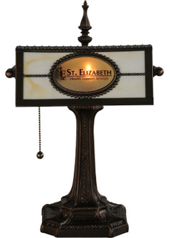 Personalized One Light Banker's Lamp in Mahogany Bronze (57|145664)