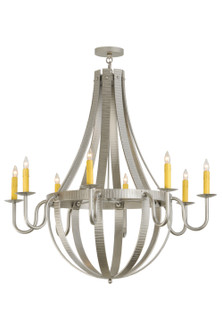 Barrel Stave Eight Light Chandelier in Nickel Powder Coat (57|145268)