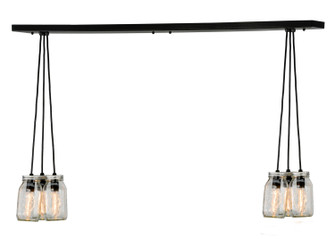 Mason Jar Six Light Island Pendant in Black Metal (57|145076)