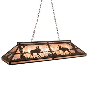 Moose At Lake Nine Light Oblong Pendant in Timeless Bronze (57|144972)