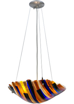 Metro Fusion Three Light Inverted Pendant in Beige,Amber,Smoke Irid,Dark Bl (57|144919)