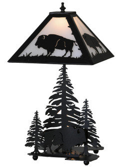 Buffalo Two Light Table Lamp in White Acrylic Textured Black (57|144470)