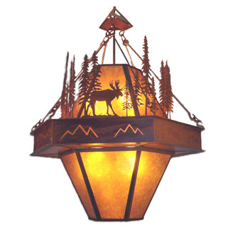 Moose At Dusk Eight Light Pendant in Rust (57|14439)