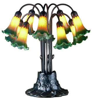 Amber/Green Ten Light Table Lamp in Mahogany Bronze (57|14357)