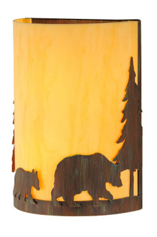 Pine Tree And Bear Two Light Wall Sconce in Old Red Barn (57|143417)