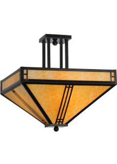 Prairie Loft Four Light Semi-Flushmount in Craftsman Brown (57|143407)