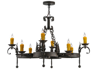 Andorra Eight Light Chandelier in Black Metal,Rust,Custom (57|142876)