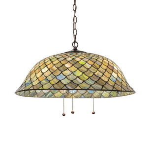 Tiffany Fishscale Three Light Pendant in Mahogany Bronze (57|142653)