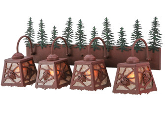 Spruce Pine Four Light Vanity in Wrought Iron On Rust/Green Trees Rust/Wrought Iron (57|142631)