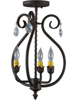 Antonia Three Light Chandelier in Black Metal,Custom (57|141643)