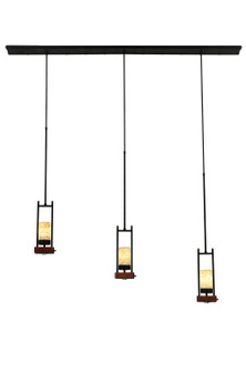 Grand Terrace Six Light Island Pendant in Black Metal,Natural Wood (57|141352)