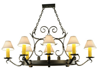 Handforged Ten Light Chandelier in Blackened Pewter (57|141127)