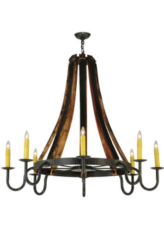 Barrel Stave Eight Light Chandelier in Natural Wood,Timeless Bronze (57|140876)