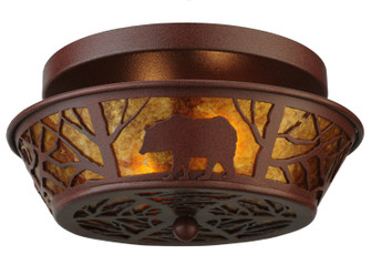 Bear On The Loose Two Light Flushmount in Red Rust (57|140650)