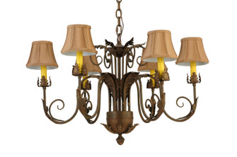 Lindsay Six Light Chandelier in Cortez Gold Taupe Faille (57|139594)